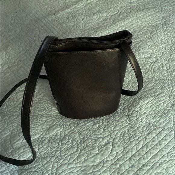 Mini Leather Bucket Bag with Shoulder Strap - Picture 3 of 4